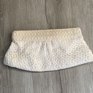 White crochet clutch